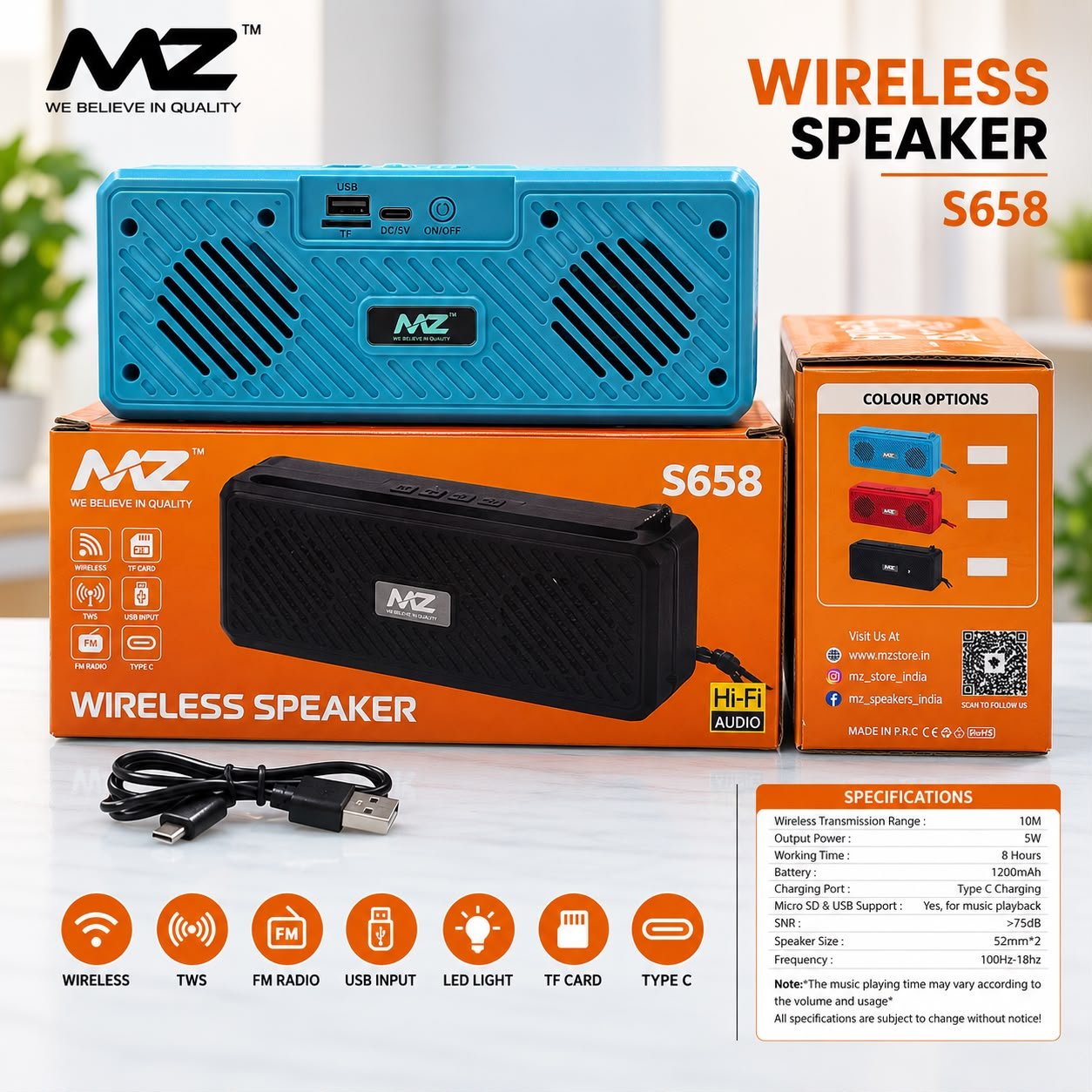Mz S658 Wireless Bluetooth Speaker